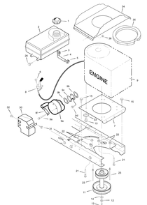 Engine Mount - Side Muffler Heat Shield Diagram and Parts List for 7800303-425621X108C/D 2008 Briggs and Stratton Lawn Tractor
